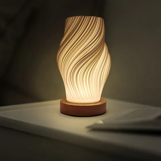 Contemporary LED Spiral Nightstand Lamp | Sleek Dimmable Desk & Bedroom Light