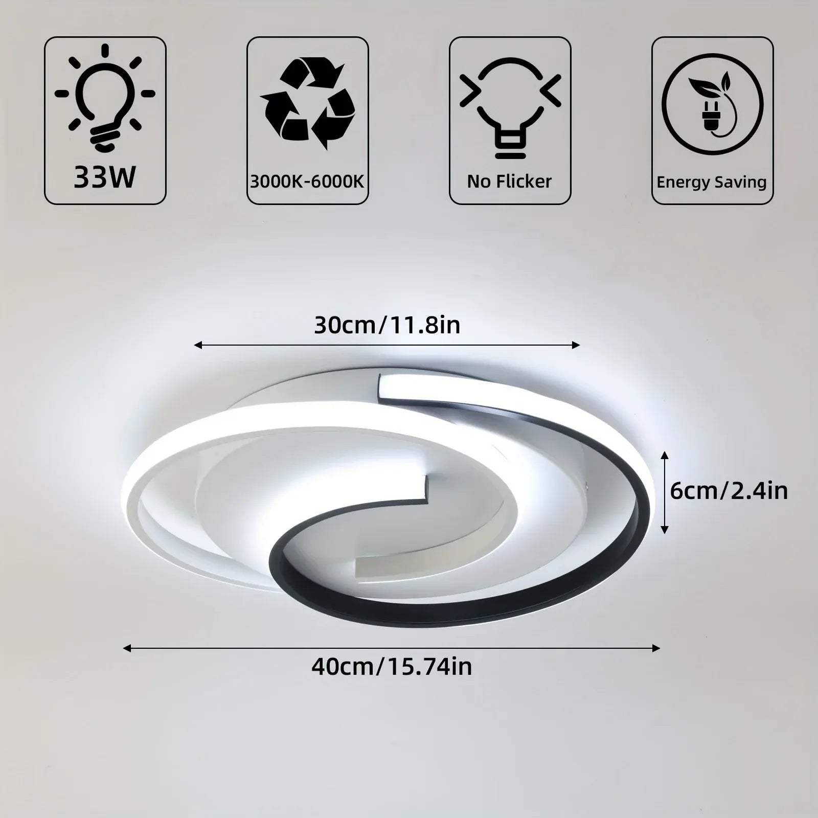 Contemporary Round Spiral LED Flush Mount Ceiling Fixture | Minimalist Design