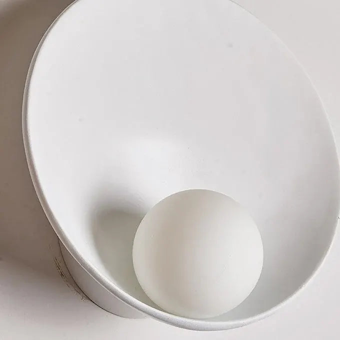 Contemporary Round Wall Sconce | Minimalist Resin & Iron Accent Fixture