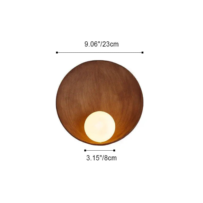 Contemporary Round Wall Sconce | Minimalist Resin & Iron Accent Fixture