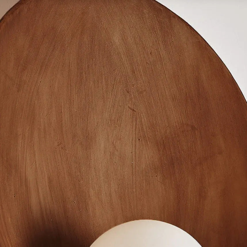 Contemporary Round Wall Sconce | Minimalist Resin & Iron Accent Fixture