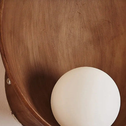 Contemporary Round Wall Sconce | Minimalist Resin & Iron Accent Fixture