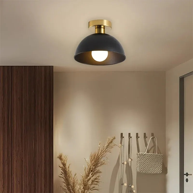 Contemporary Semi-Flush Mount Ceiling Light in Matte Metal Finish