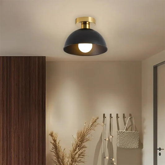 Contemporary Semi-Flush Mount Ceiling Light in Matte Metal Finish