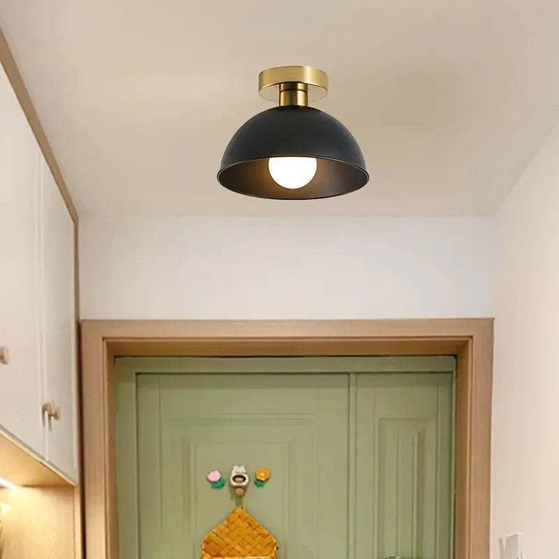 Contemporary Semi-Flush Mount Ceiling Light in Matte Metal Finish