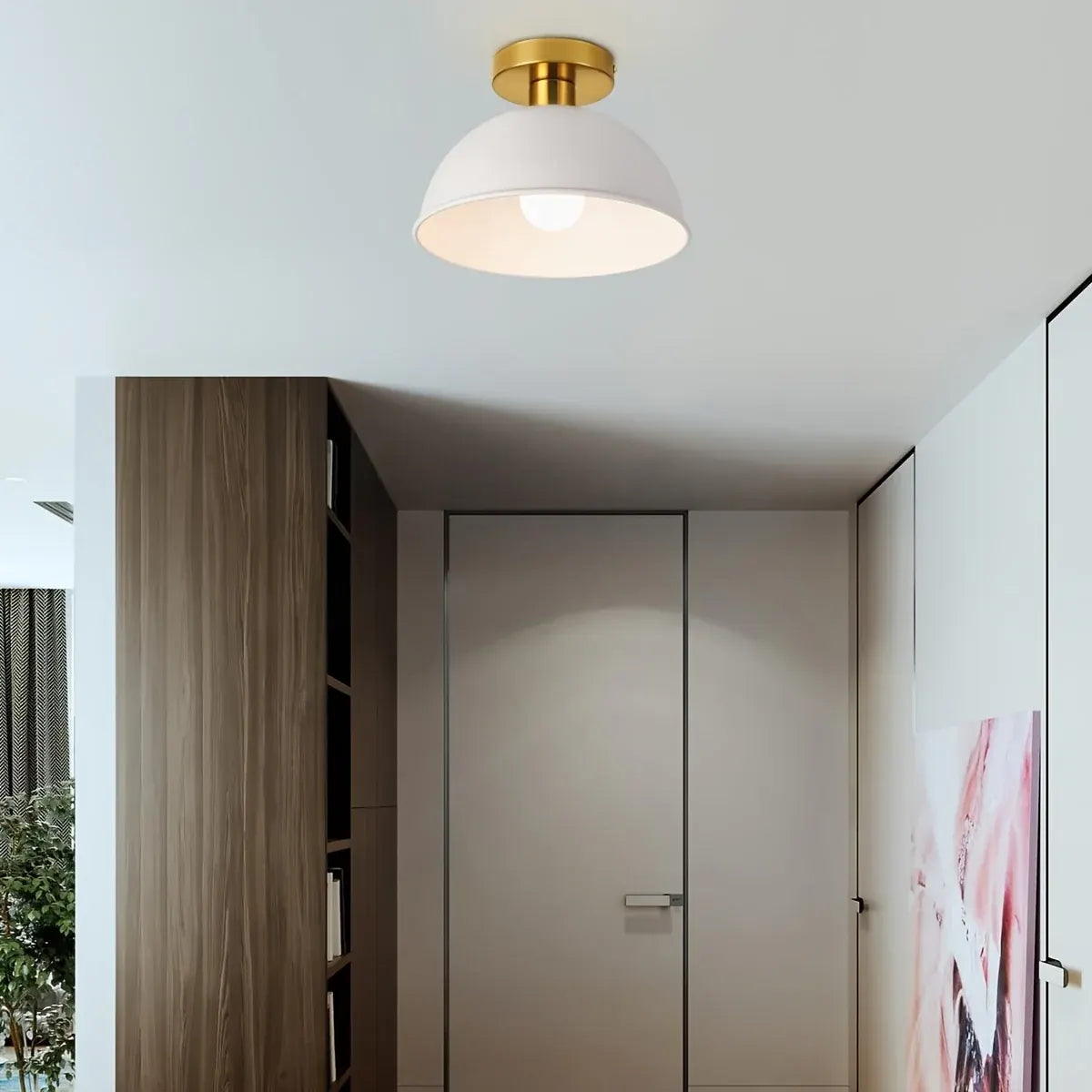 Contemporary Semi-Flush Mount Ceiling Light in Matte Metal Finish