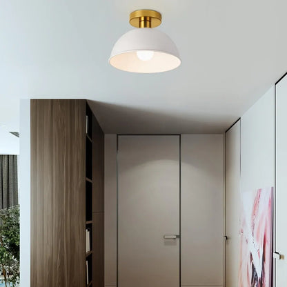 Contemporary Semi-Flush Mount Ceiling Light in Matte Metal Finish