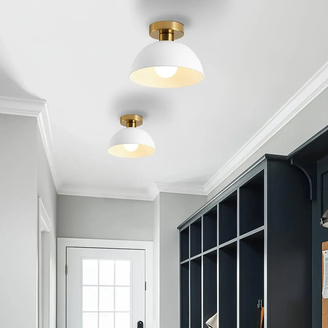 Contemporary Semi-Flush Mount Ceiling Light in Matte Metal Finish