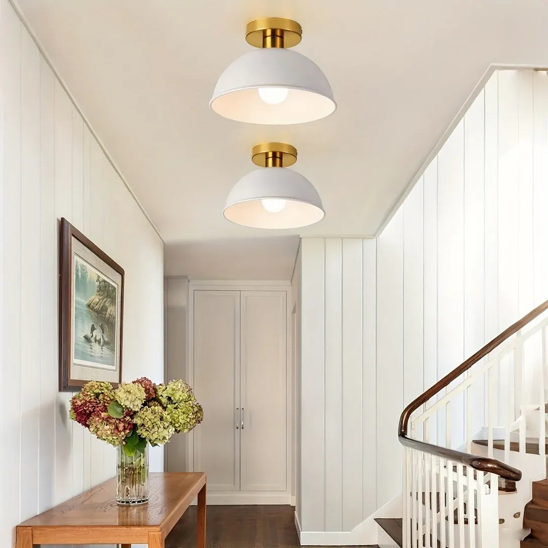 Contemporary Semi-Flush Mount Ceiling Light in Matte Metal Finish