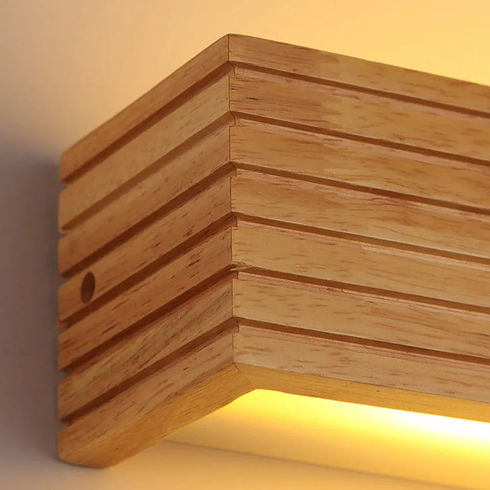 Contemporary Wood LED Sconce | Minimalist Bedroom & Living Room Wall Light