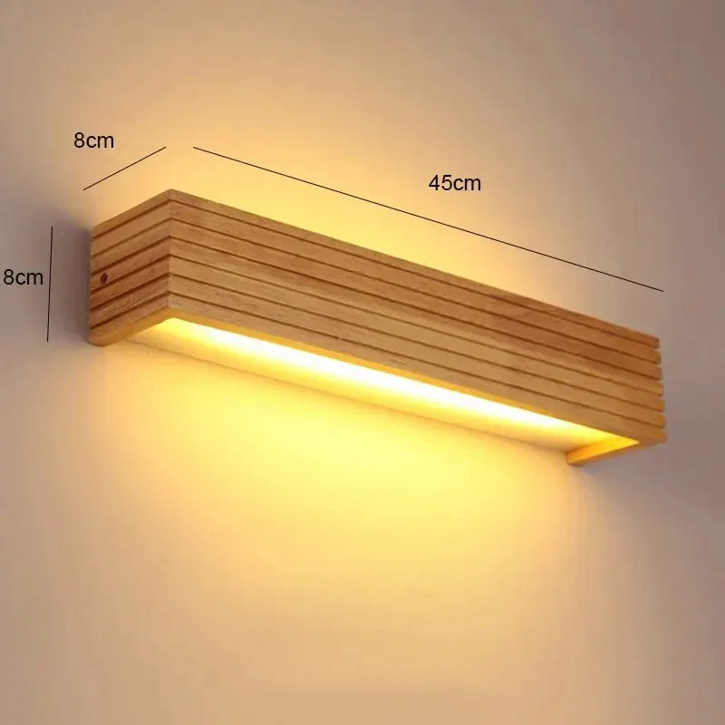 Contemporary Wood LED Sconce | Minimalist Bedroom & Living Room Wall Light