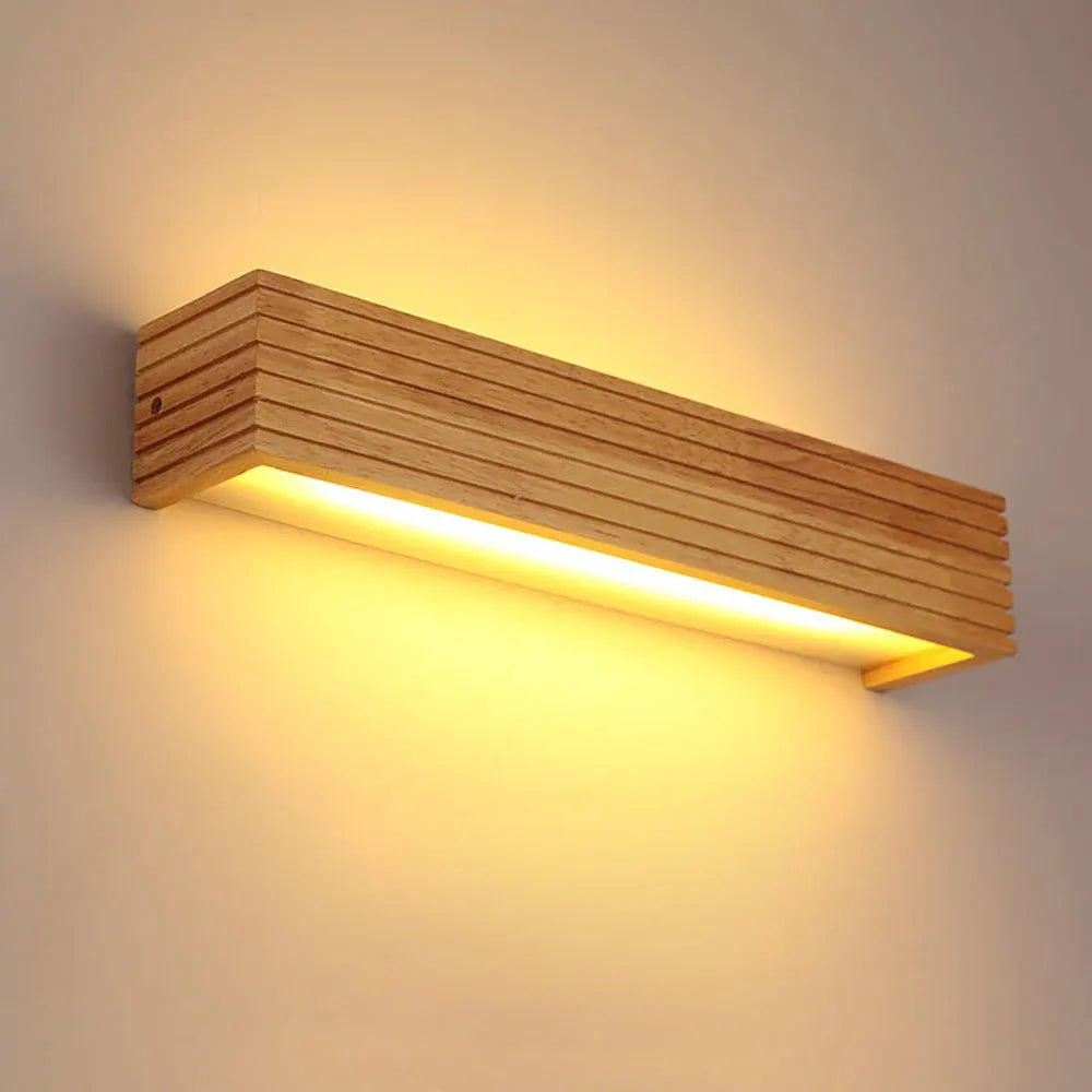 Contemporary Wood LED Sconce | Minimalist Bedroom & Living Room Wall Light