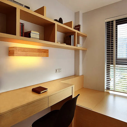 Contemporary Wood LED Sconce | Minimalist Bedroom & Living Room Wall Light