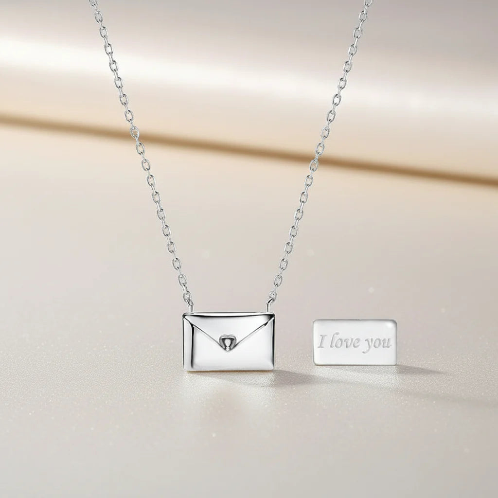 Copper Envelope Love Letter Pendant Necklace - Jewelry Gift