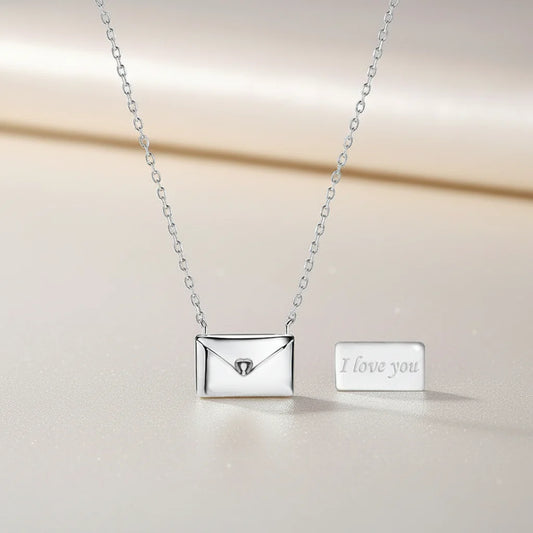 Copper Envelope Love Letter Pendant Necklace - Jewelry Gift