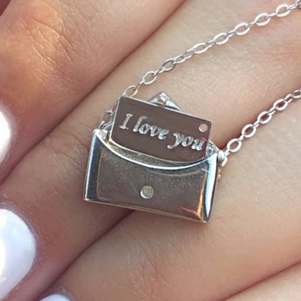 Copper Envelope Love Letter Pendant Necklace - Jewelry Gift