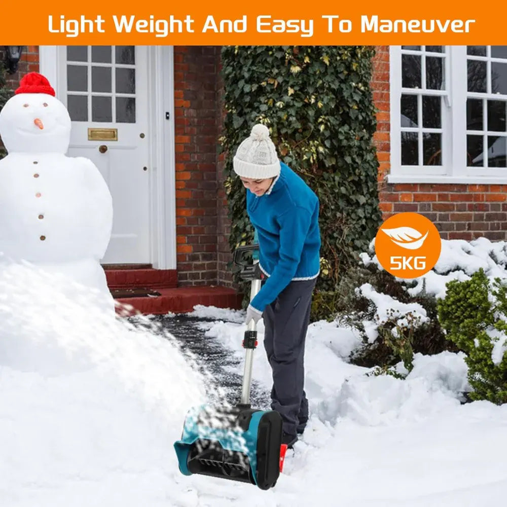 Cordless Battery-Powered Plastic Snow Sweeper for Driveways and Decks
