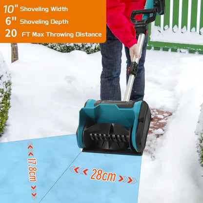 Cordless Battery-Powered Plastic Snow Sweeper for Driveways and Decks