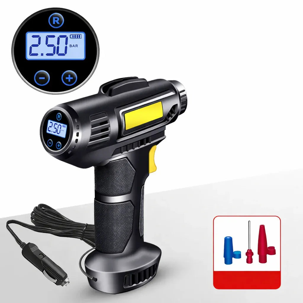 Cordless Portable Tire Inflator with Auto-Stop Air Pump