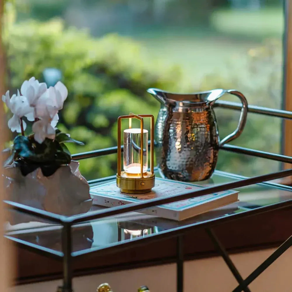 Cordless Rechargeable Battery-Powered Outdoor Lantern Table Lamp