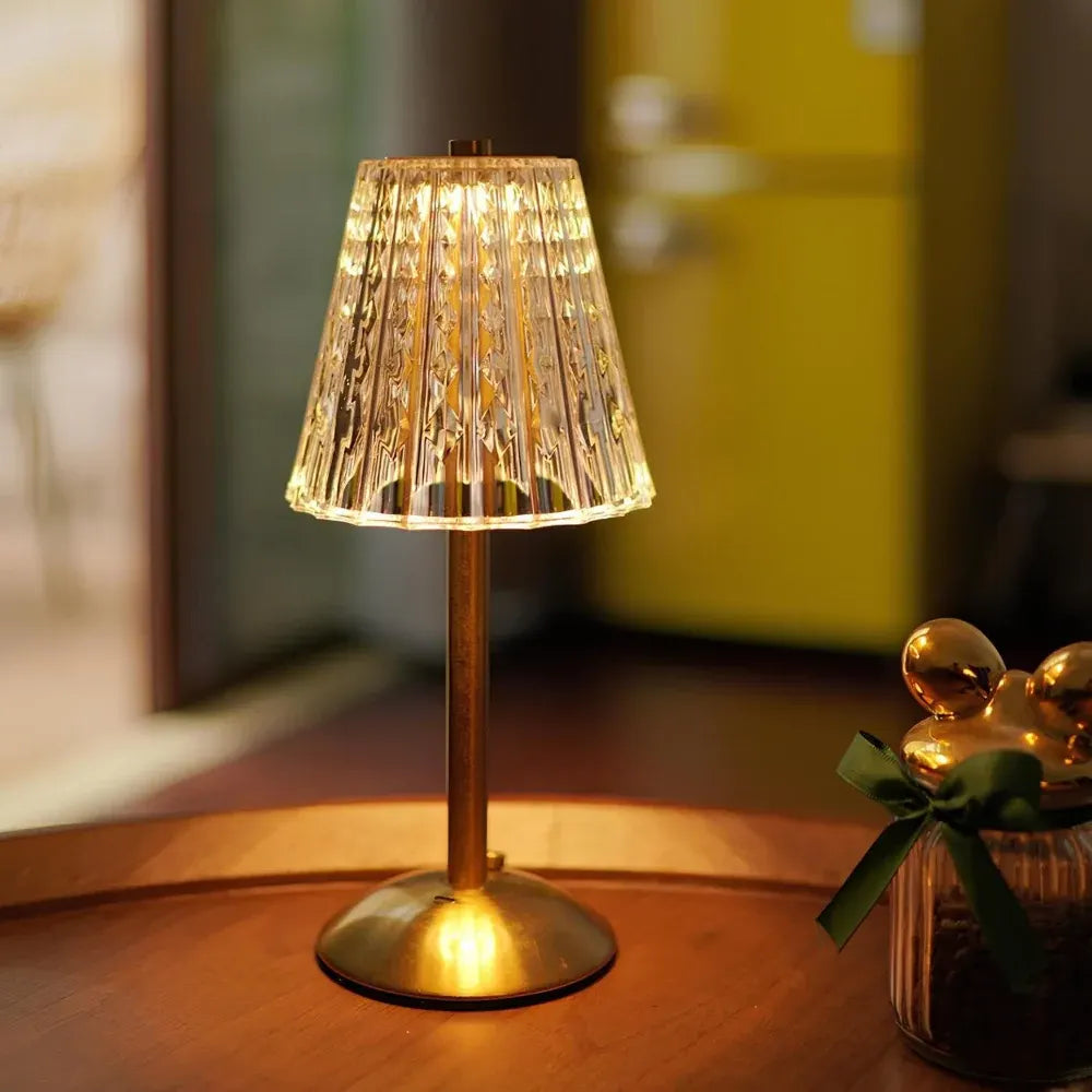 Cordless Rechargeable Crystal LED Dimmable Table Lamp