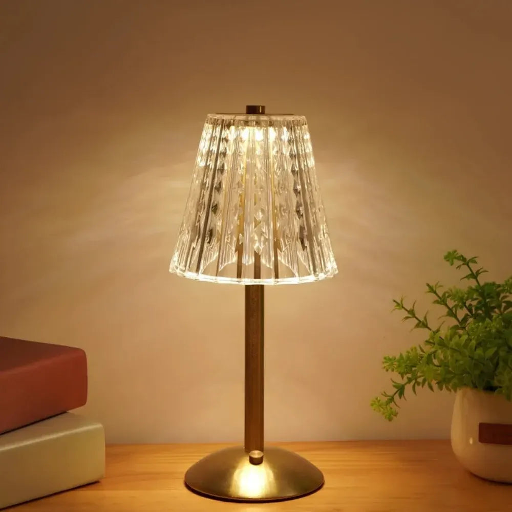 Cordless Rechargeable Crystal LED Dimmable Table Lamp