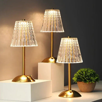 Cordless Rechargeable Crystal LED Dimmable Table Lamp