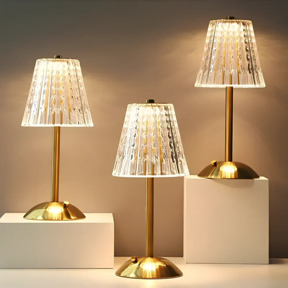 Cordless Rechargeable Crystal LED Dimmable Table Lamp