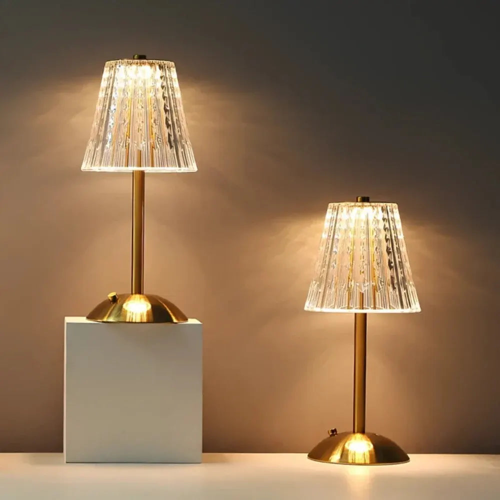 Cordless Rechargeable Crystal LED Dimmable Table Lamp
