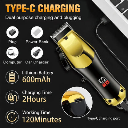 Cordless Rechargeable Hair Trimmer Set with Lithium Battery Grooming Kit
