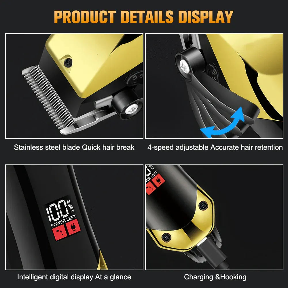 Cordless Rechargeable Hair Trimmer Set with Lithium Battery Grooming Kit