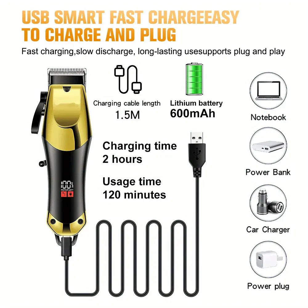 Cordless Rechargeable Hair Trimmer Set with Lithium Battery Grooming Kit