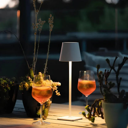 Cordless Rechargeable LED Table Lamp with Dimmable Touch Control, Modern Metal Design