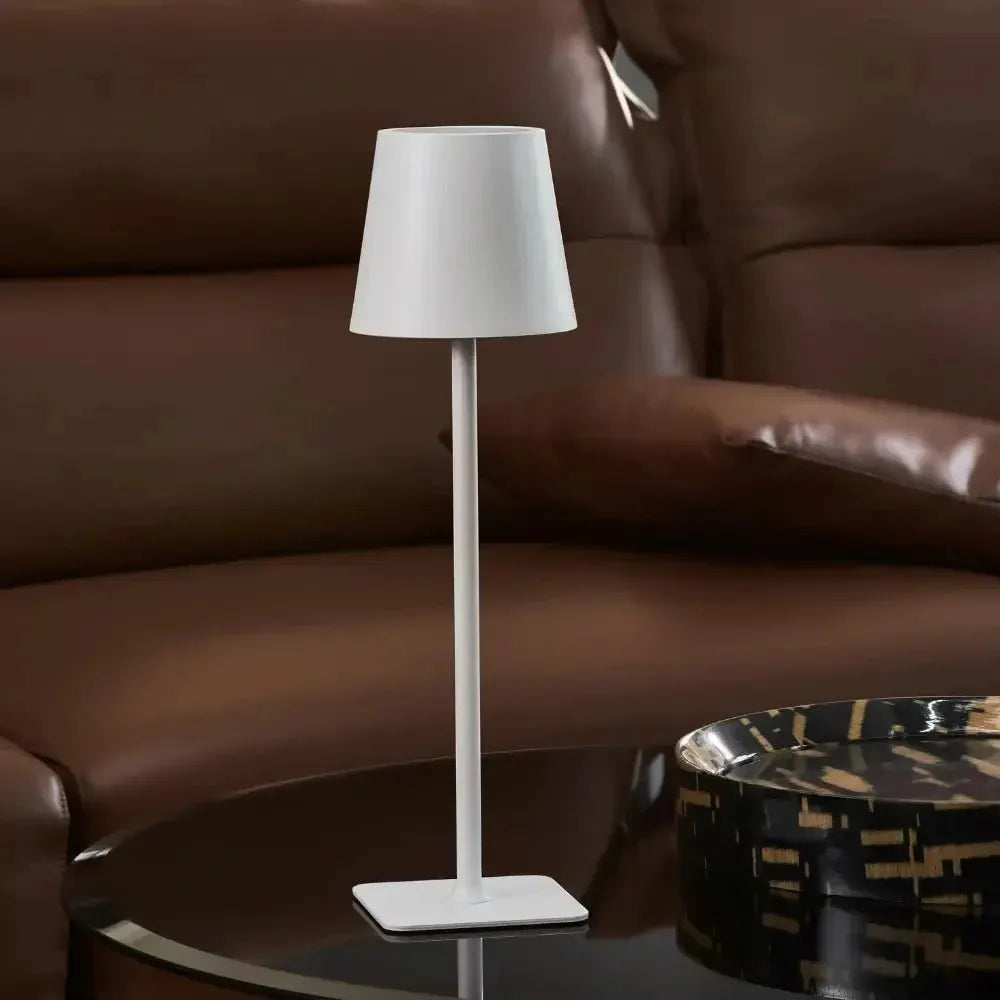 Cordless Rechargeable LED Table Lamp with Dimmable Touch Control, Modern Metal Design