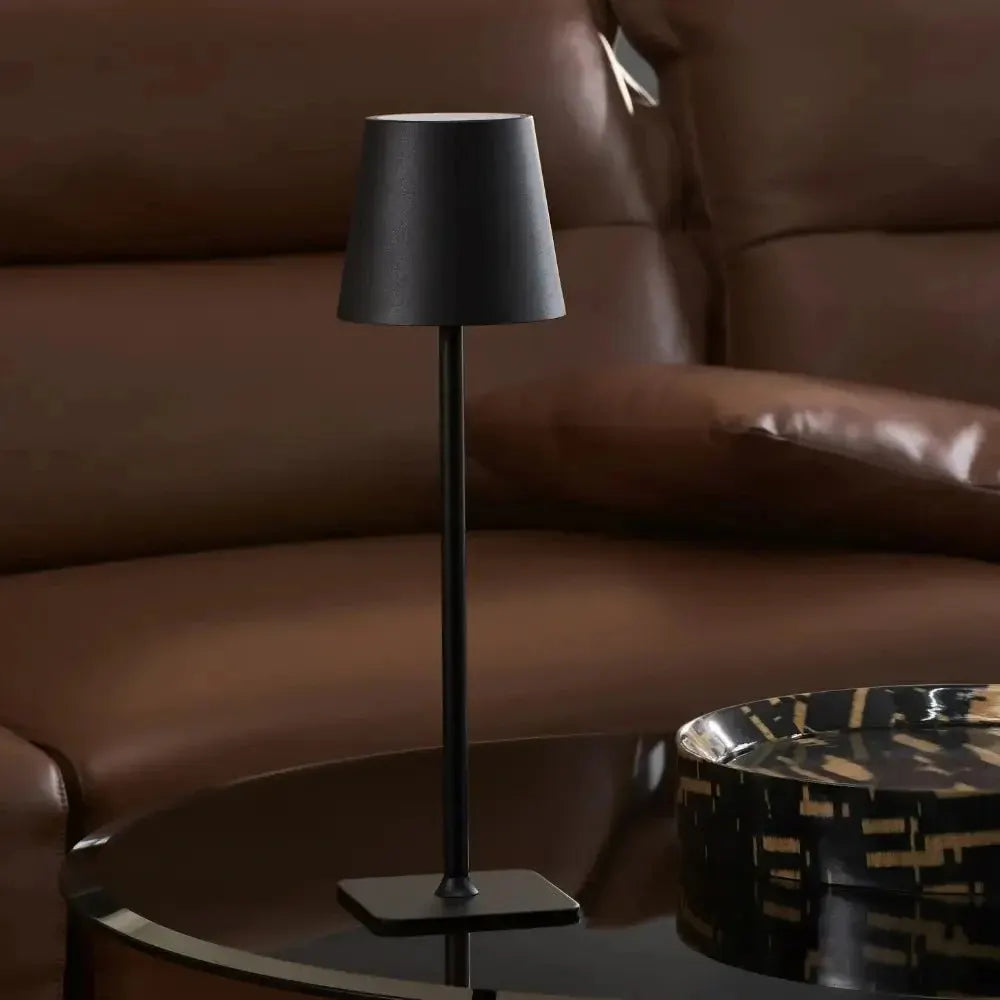 Cordless Rechargeable LED Table Lamp with Dimmable Touch Control, Modern Metal Design