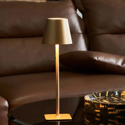 Cordless Rechargeable LED Table Lamp with Dimmable Touch Control, Modern Metal Design