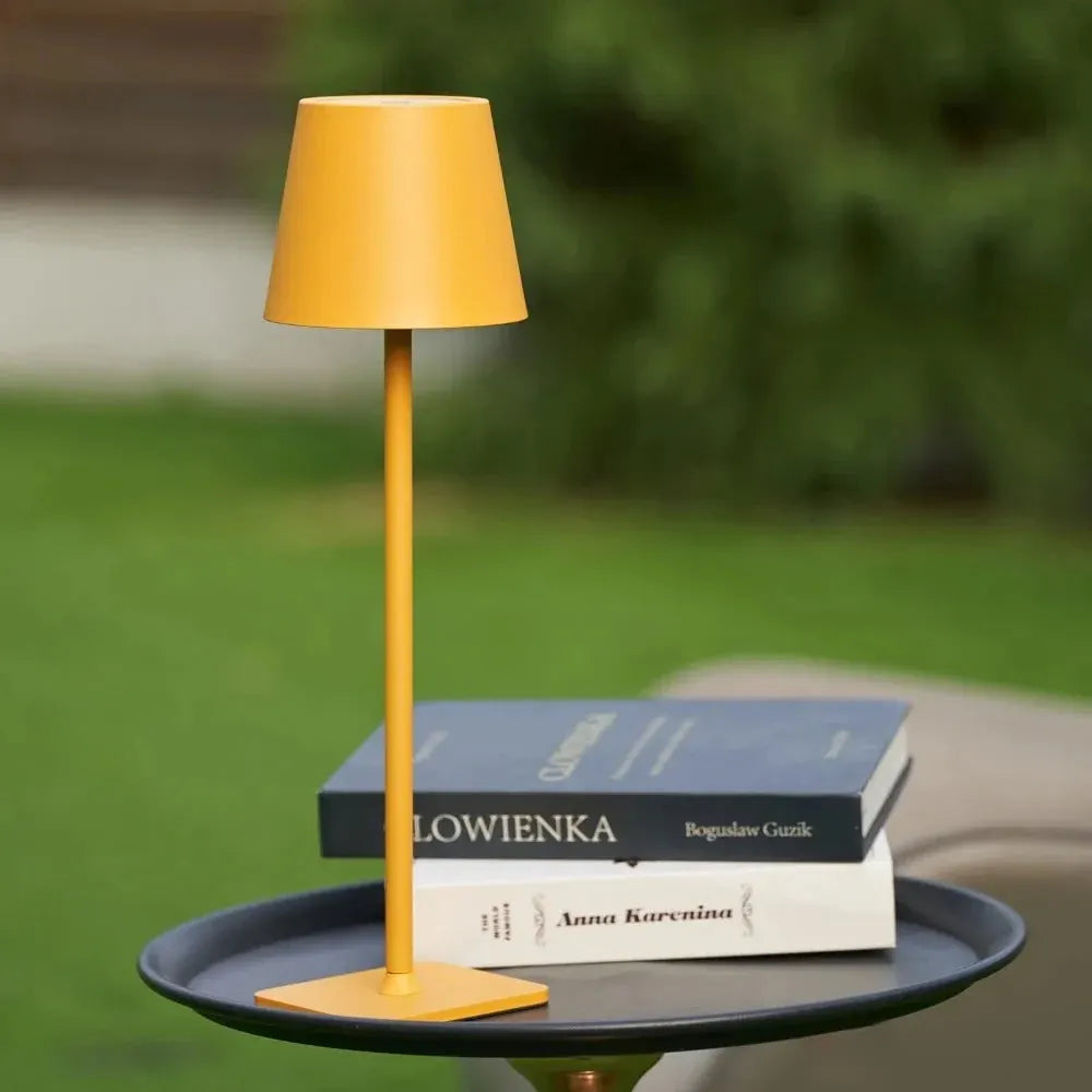 Cordless Rechargeable LED Table Lamp with Dimmable Touch Control, Modern Metal Design