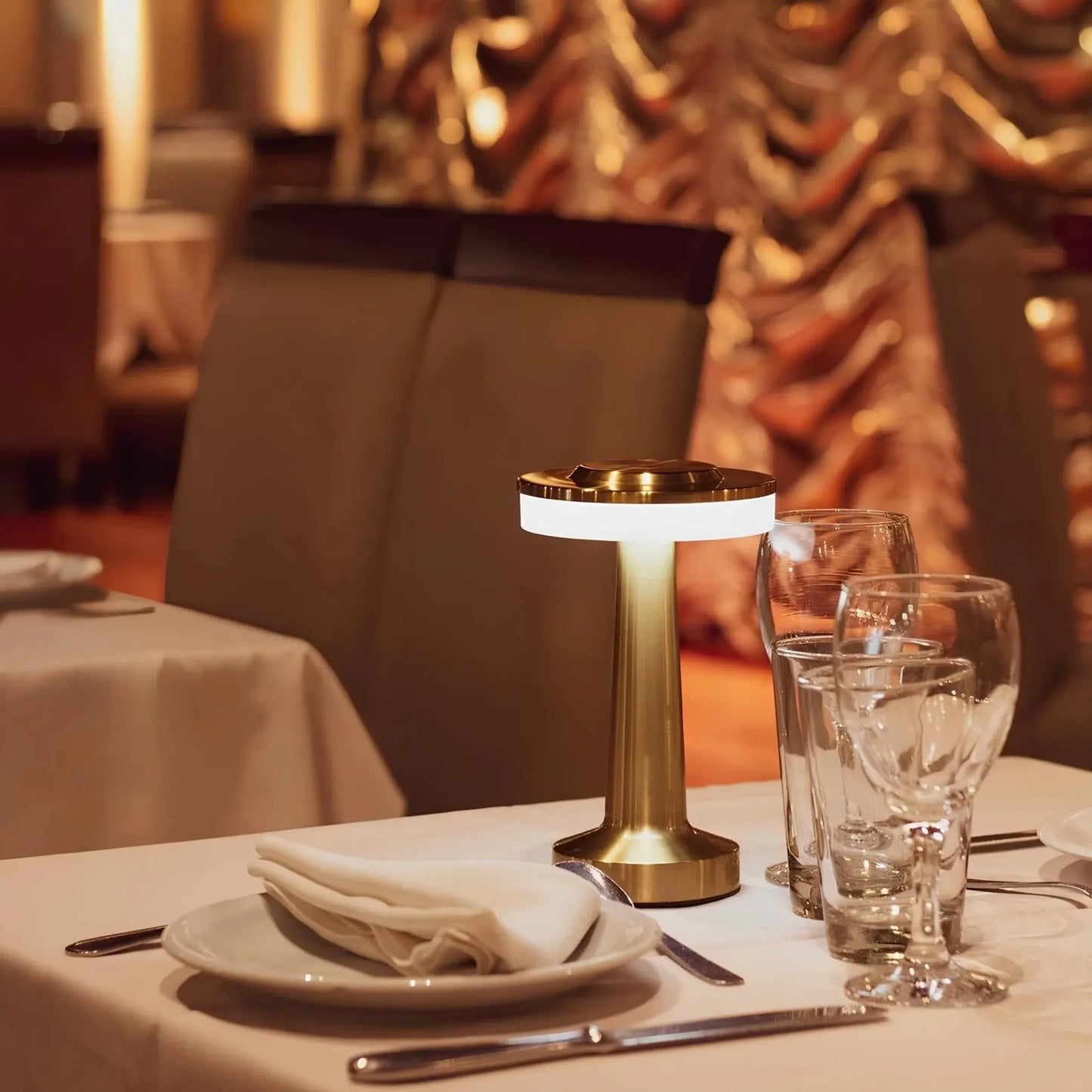 Cordless Rechargeable Metal Table Lamp with Dimmable LED Light