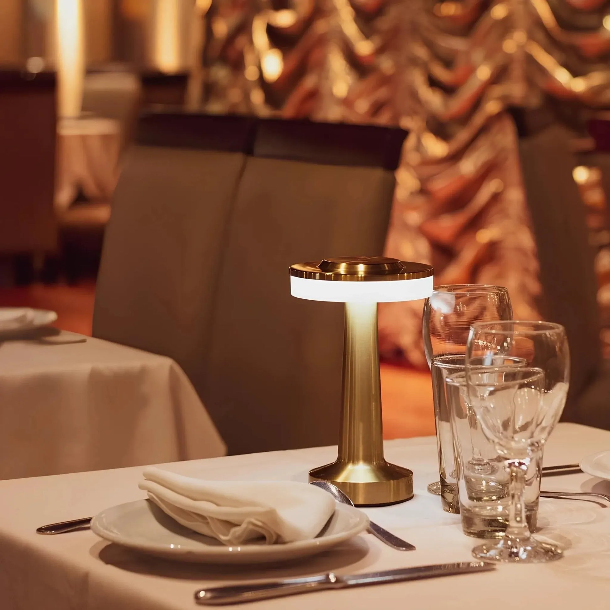 Cordless Rechargeable Metal Table Lamp with Dimmable LED Light