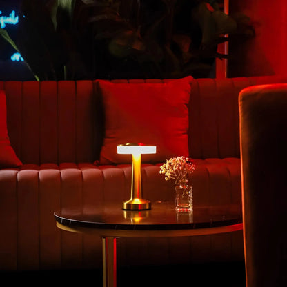 Cordless Rechargeable Metal Table Lamp with Dimmable LED Light