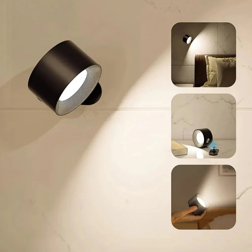 Cordless Rotating LED Wall Sconce Night Light