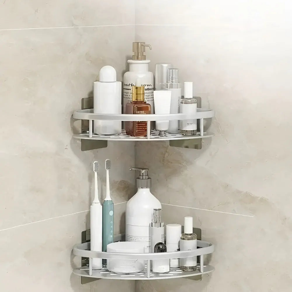 Corner Wall-Mounted Shower Caddy Shelf Rack, Rust-Resistant Design