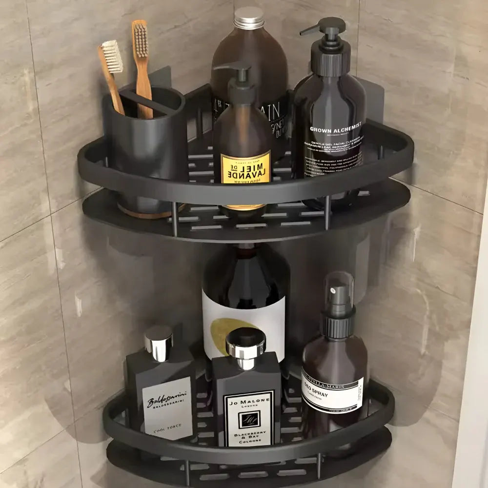 Corner Wall-Mounted Shower Caddy Shelf Rack, Rust-Resistant Design
