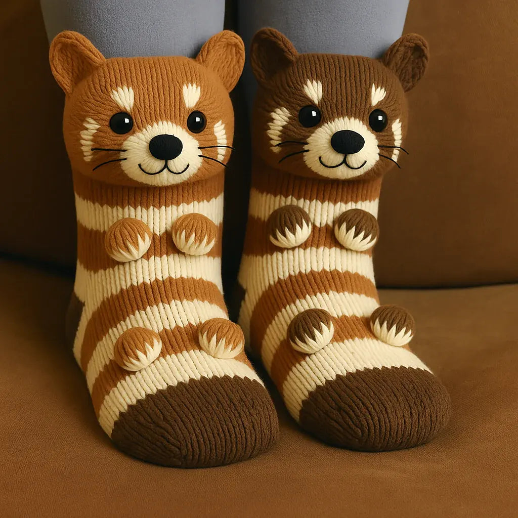 Cozy 3D Animal Design Non-Slip House Socks