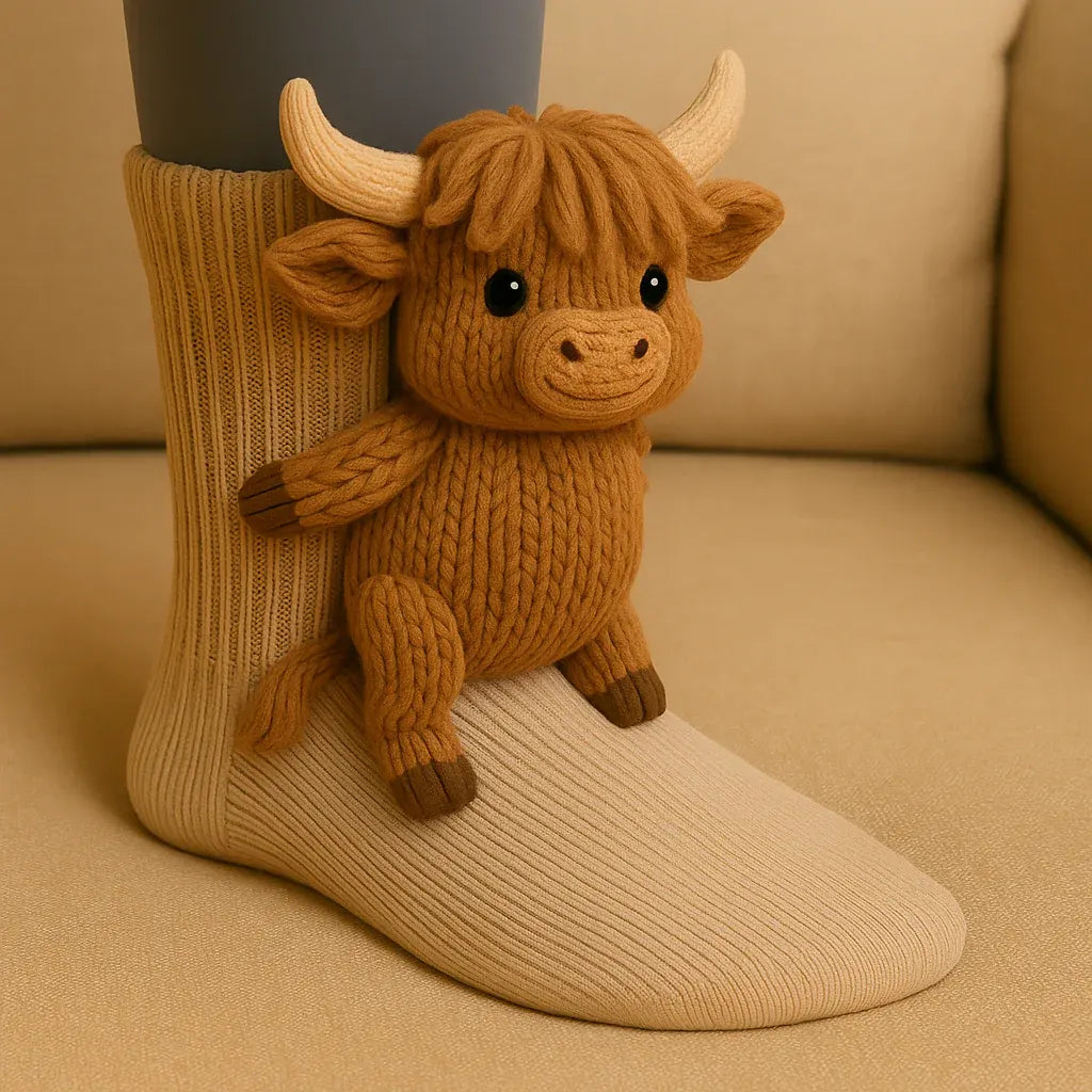 Cozy 3D Animal Design Non-Slip House Socks