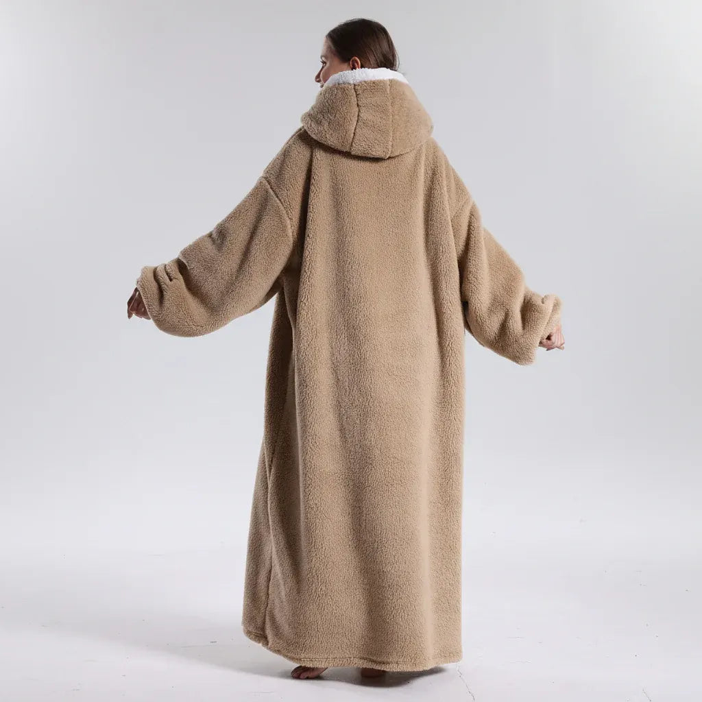 Cozy Oversized Wearable Hoodie Blanket for Adults - Soft & Warm for Cold Weather