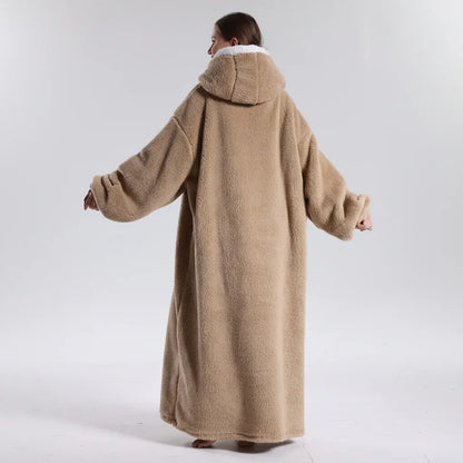 Cozy Oversized Wearable Hoodie Blanket for Adults - Soft & Warm for Cold Weather