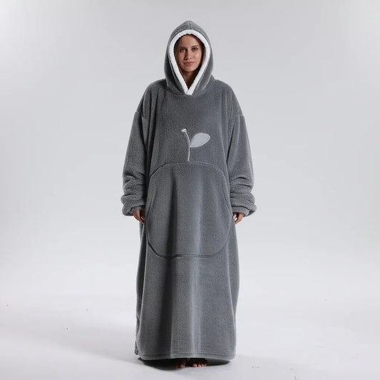 Cozy Oversized Wearable Hoodie Blanket for Adults - Soft & Warm for Cold Weather