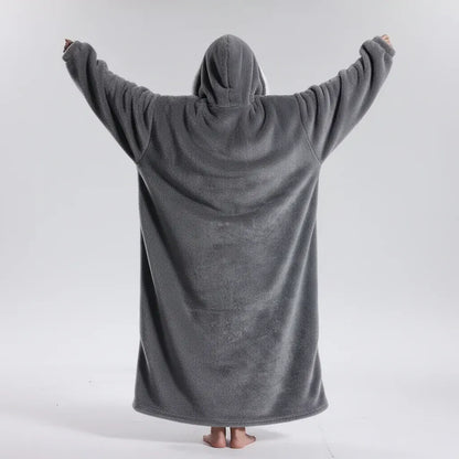 Cozy Oversized Wearable Hoodie Blanket for Adults - Soft & Warm for Cold Weather