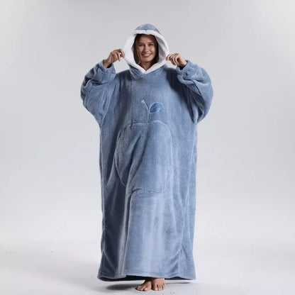 Cozy Oversized Wearable Hoodie Blanket for Adults - Soft & Warm for Cold Weather